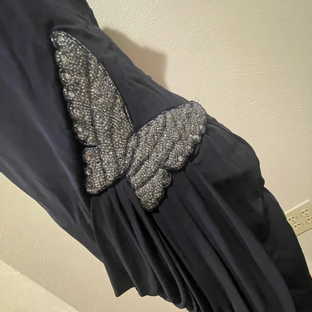 Inc black shirt sleeve dress with butterfly beaded detail - Picture 2 of 8